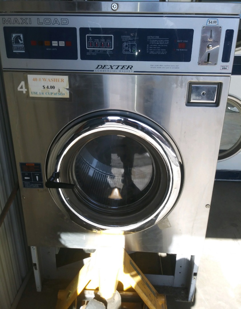 Used Dexter SinglePhase WCN40AASS 40Lb Coin Laundry Commercial Washer