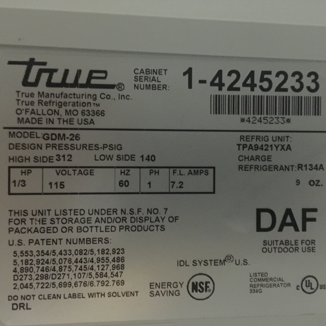 Used True GDM26 Refrigerated Cooler Merchandiser Refrigerator